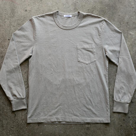 gustin american heavy long sleeve pocket t-shirt - grey green