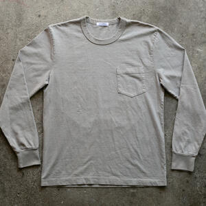 gustin american heavy long sleeve pocket t-shirt - grey green