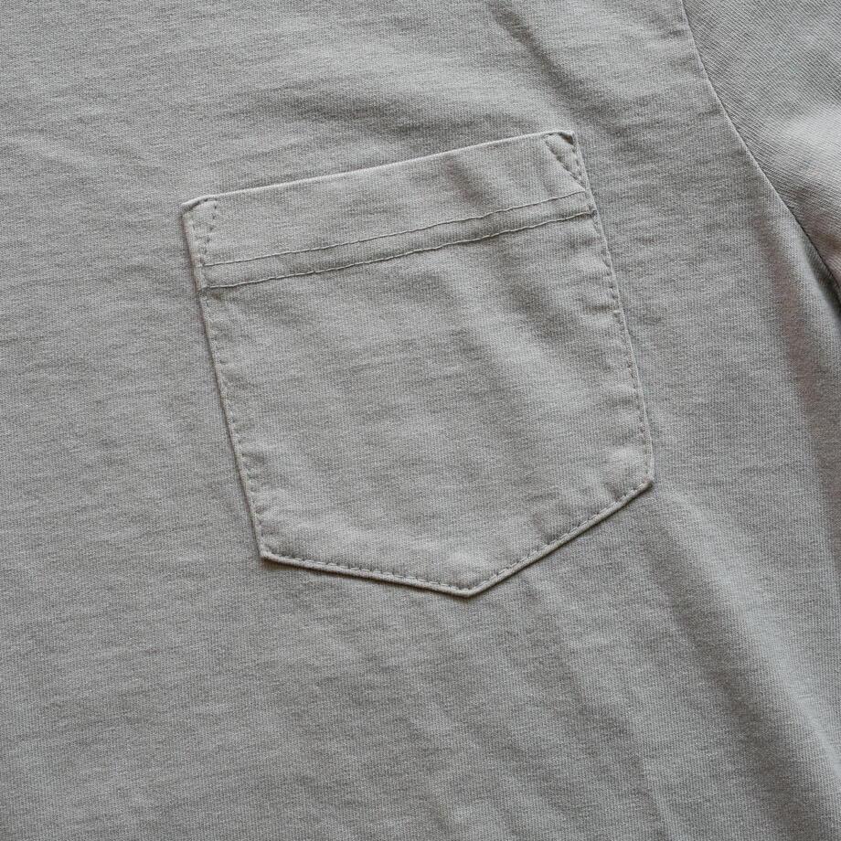 gustin american heavy long sleeve pocket t-shirt - grey green