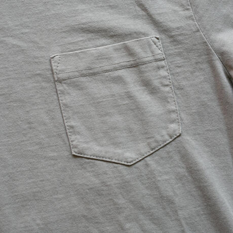 gustin american heavy long sleeve pocket t-shirt - grey green