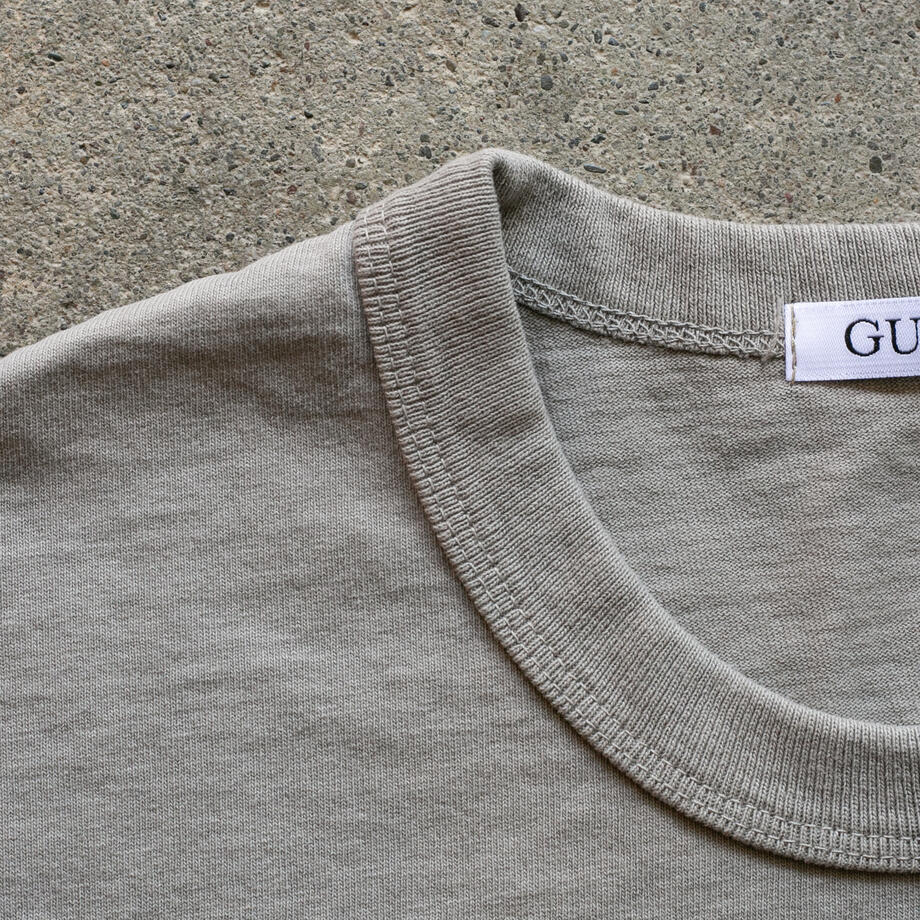 gustin american heavy long sleeve pocket t-shirt - grey green