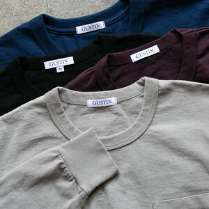 gustin american heavy long sleeve pocket t-shirt 4 pack