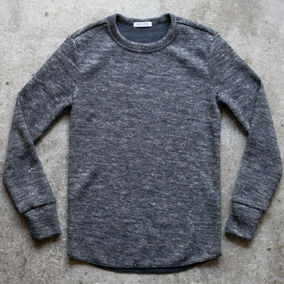 gustin shetland wool double crewneck