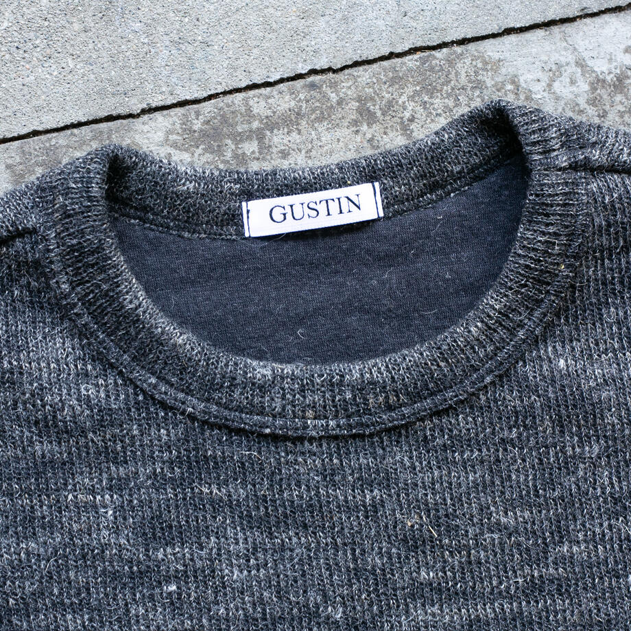 gustin shetland wool double crewneck