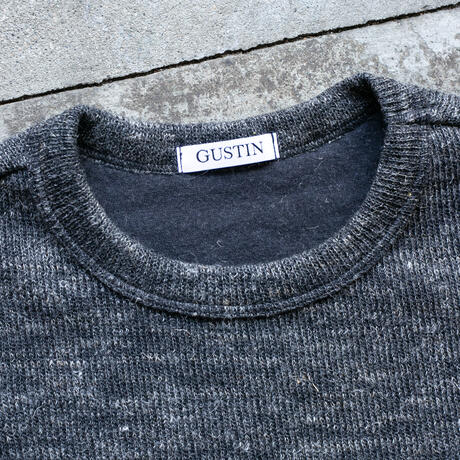 gustin shetland wool double crewneck