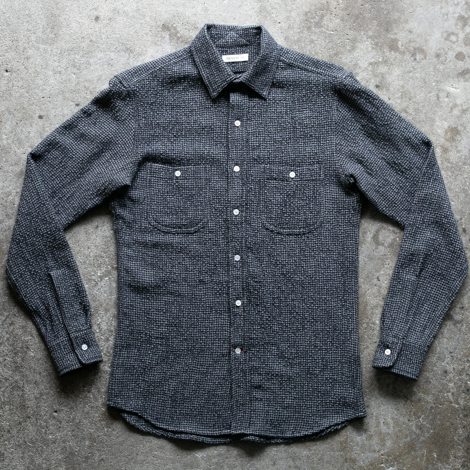 gustin #1322 japan rustic gauze houndstooth - coal