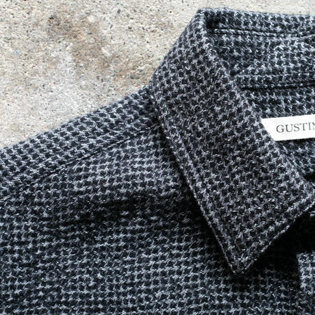 gustin #1322 japan rustic gauze houndstooth - coal