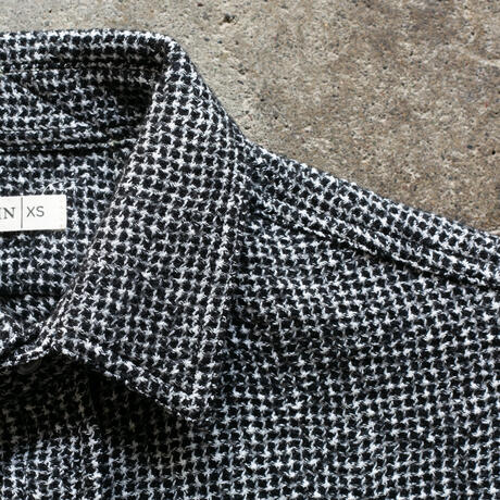 gustin #1323 japan rustic gauze houndstooth - salt & pepper