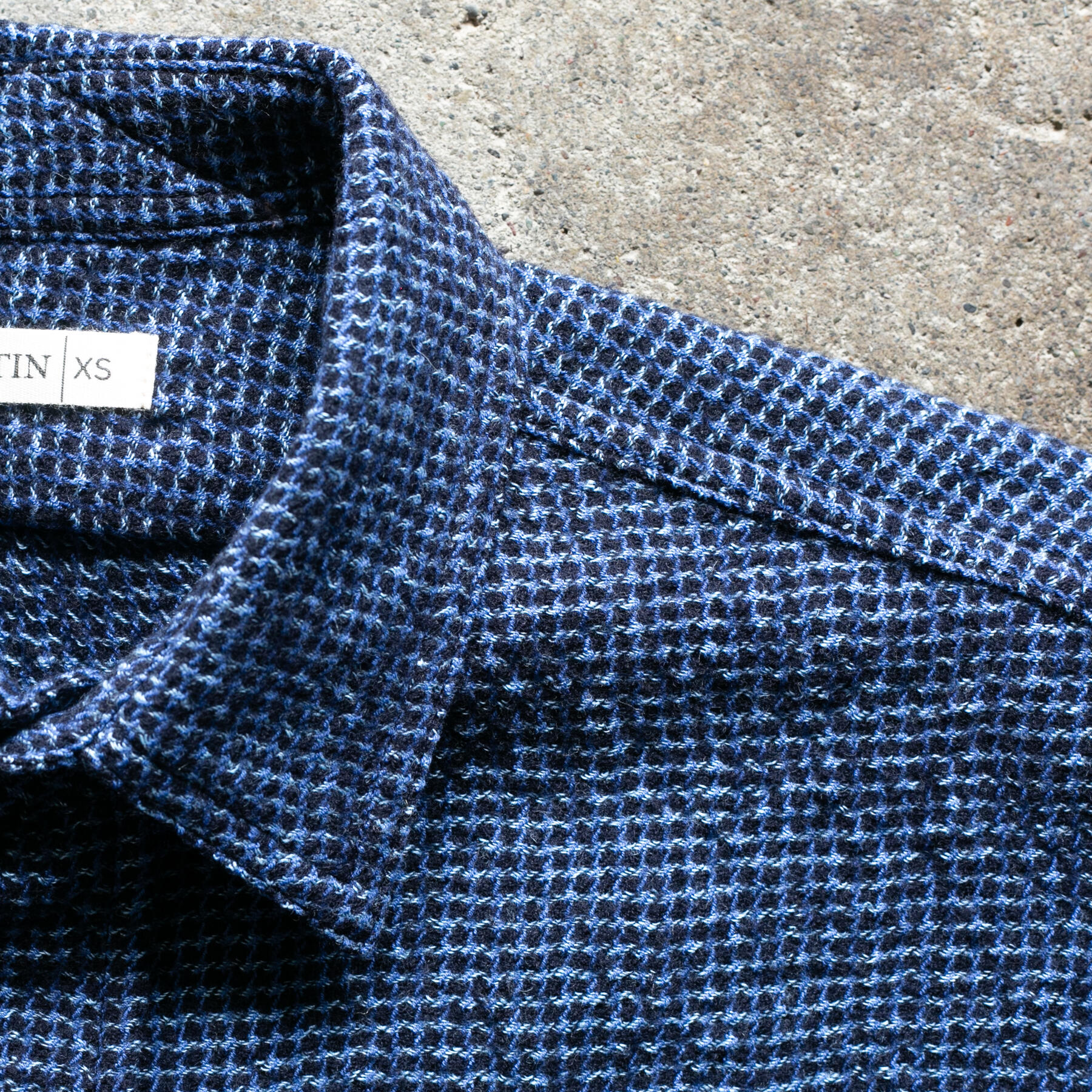 gustin #1321 japan rustic gauze houndstooth - ocean