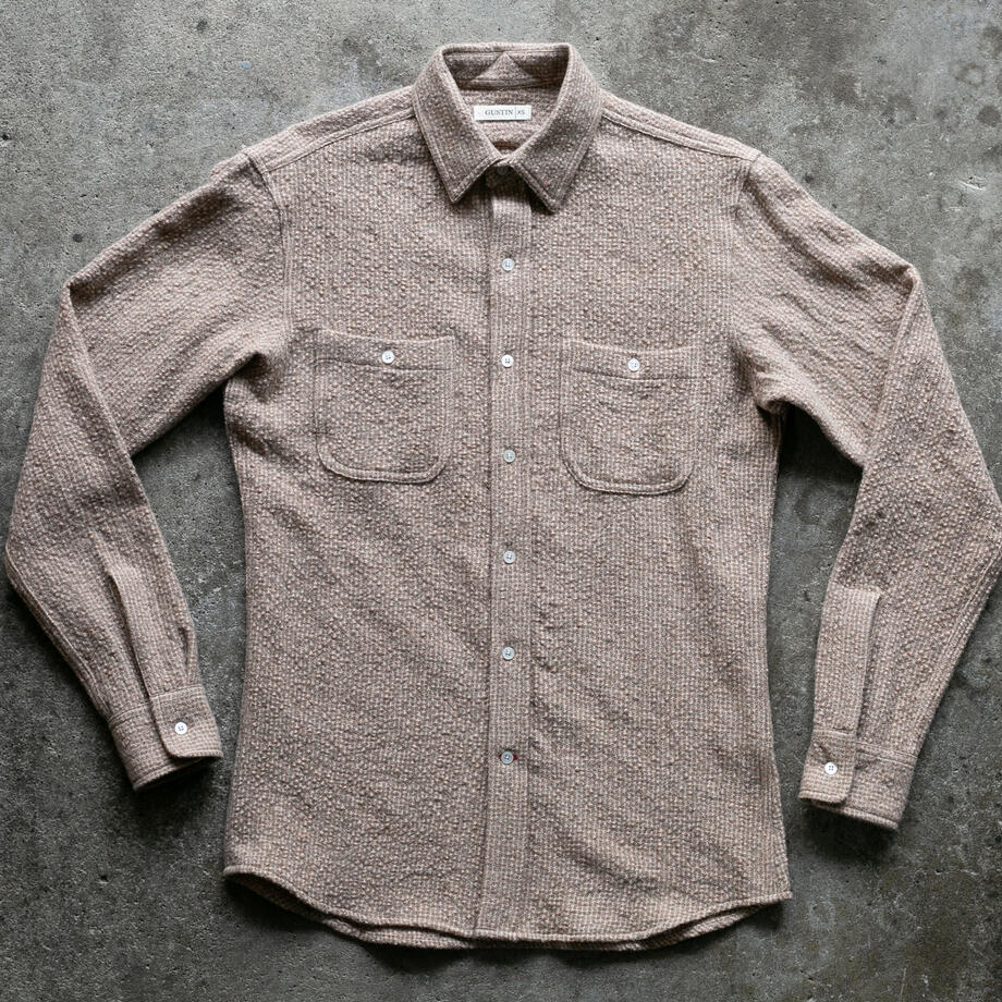 gustin #1319 japan rustic gauze houndstooth - natural