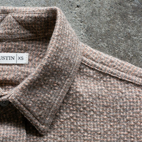 gustin #1319 japan rustic gauze houndstooth - natural