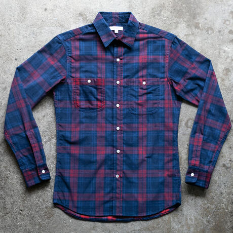gustin #1324 corduroy shadow plaid - blue ember