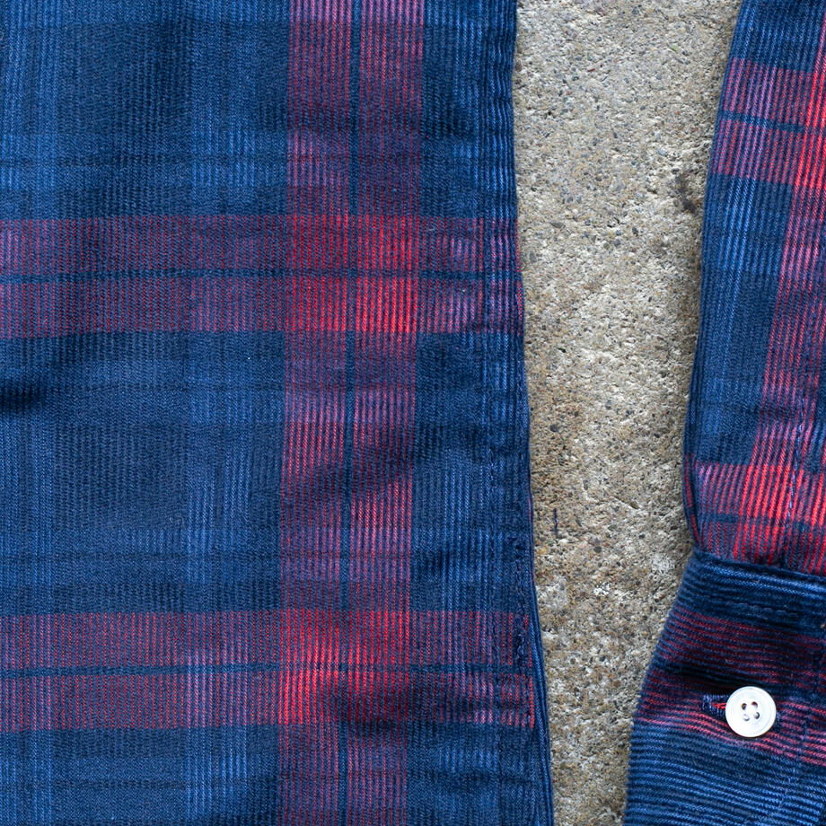 gustin #1324 corduroy shadow plaid - blue ember