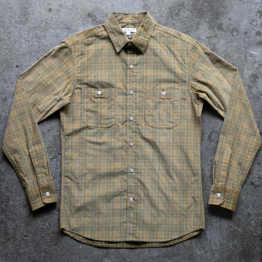 gustin #1325 corduroy shadow plaid - mustard