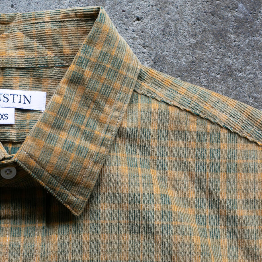 gustin #1325 corduroy shadow plaid - mustard