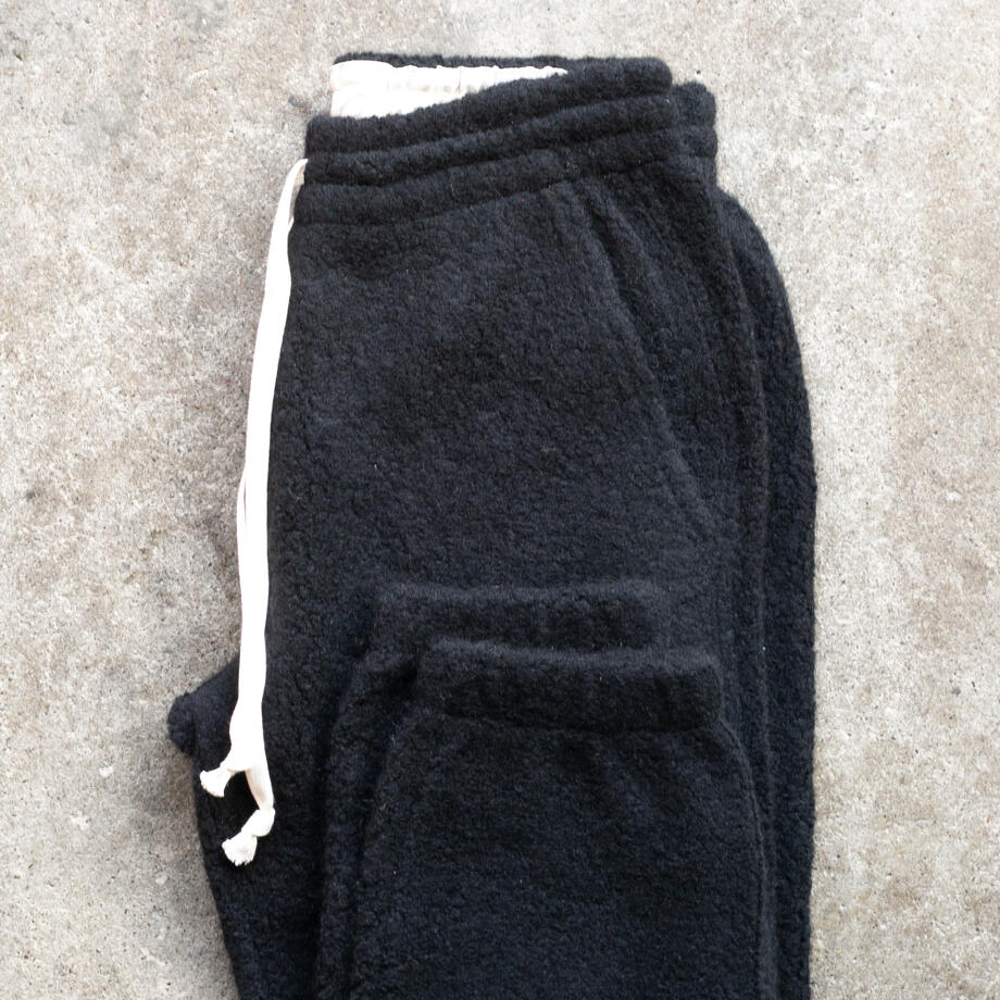 gustin wool fleece joggers - black