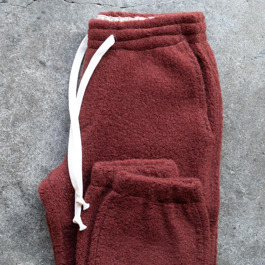 gustin wool fleece joggers - oxblood
