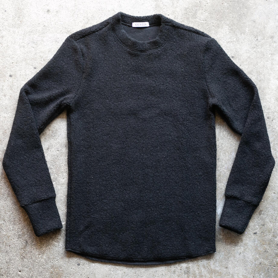 gustin wool fleece crewneck - black