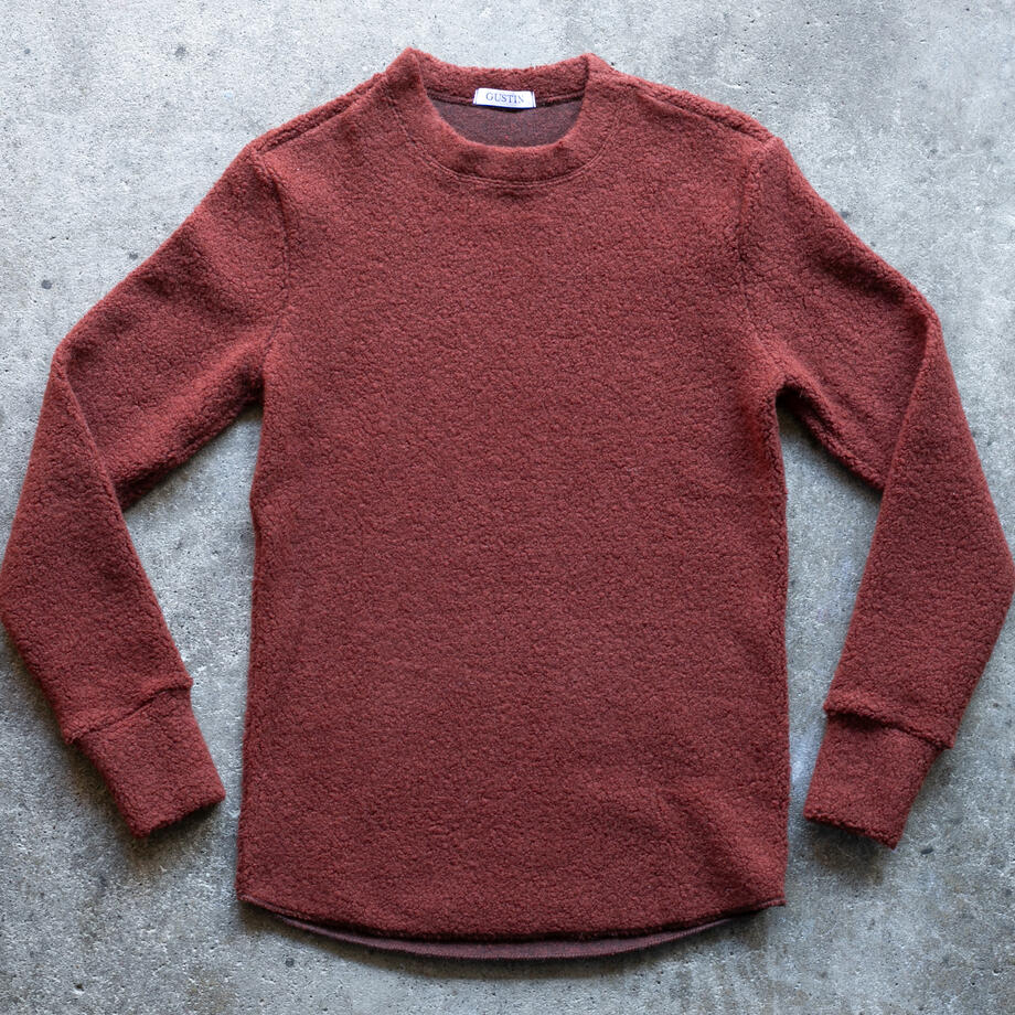 gustin wool fleece crewneck - oxblood