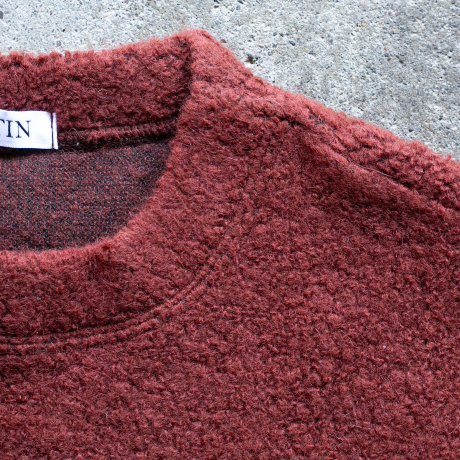 gustin wool fleece crewneck - oxblood