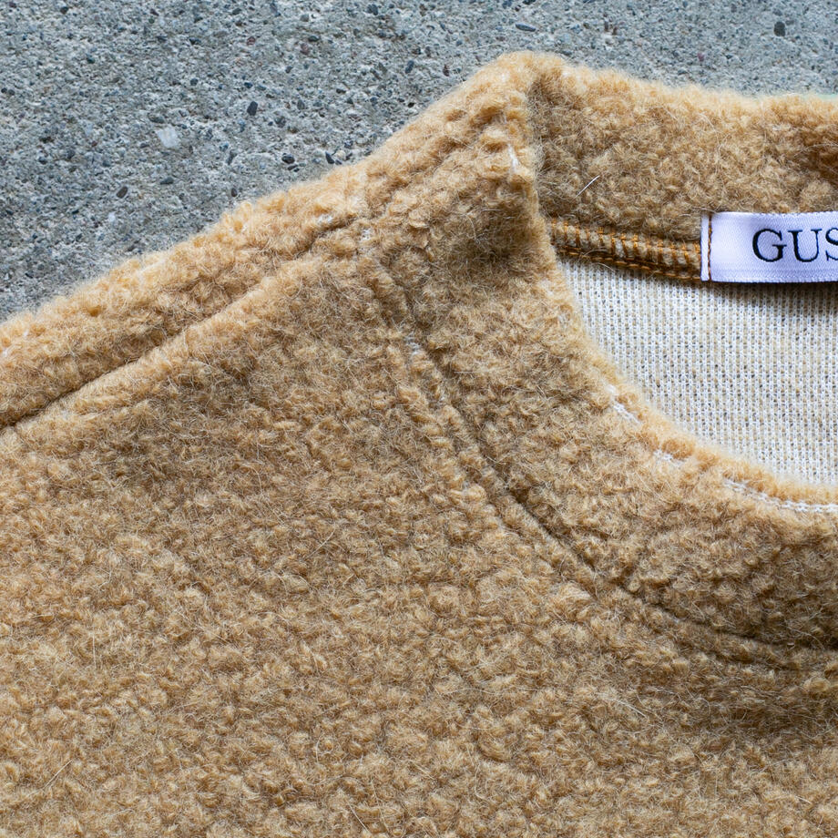 gustin wool fleece crewneck - camel