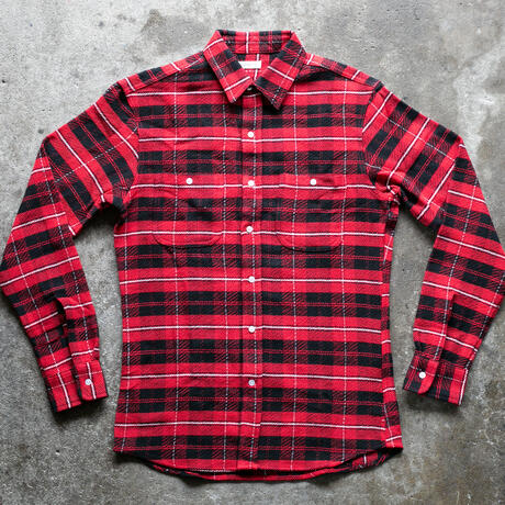 gustin #1318 retro loose weave plaid - red black