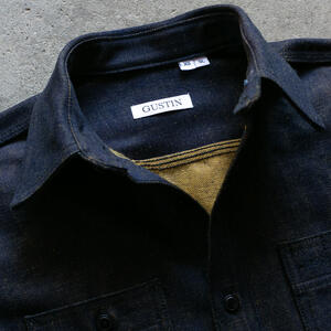 gustin #69 indigo x school bus yellow workshirt