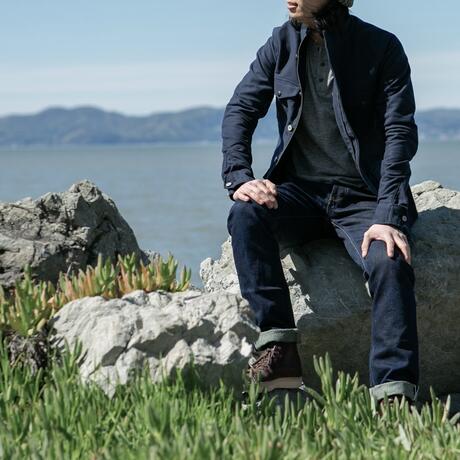 gustin moleskin field jacket - navy