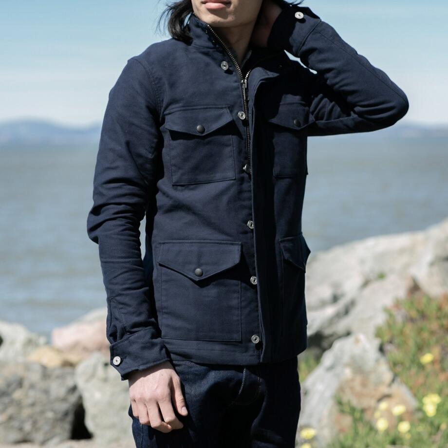 gustin moleskin field jacket - navy
