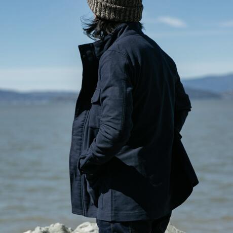 gustin moleskin field jacket - navy