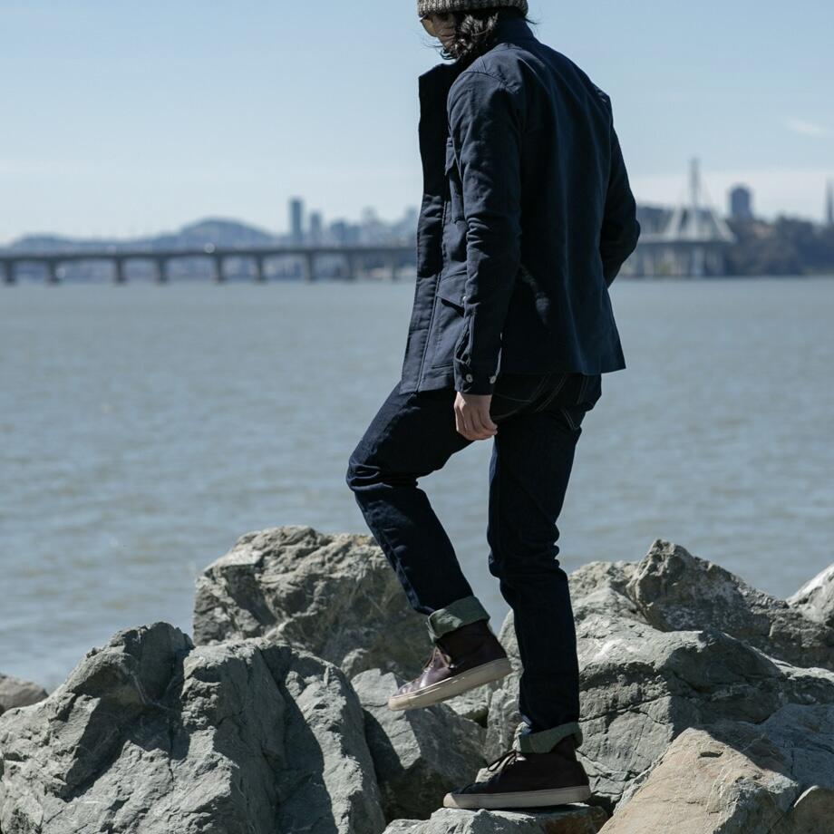 gustin moleskin field jacket - navy