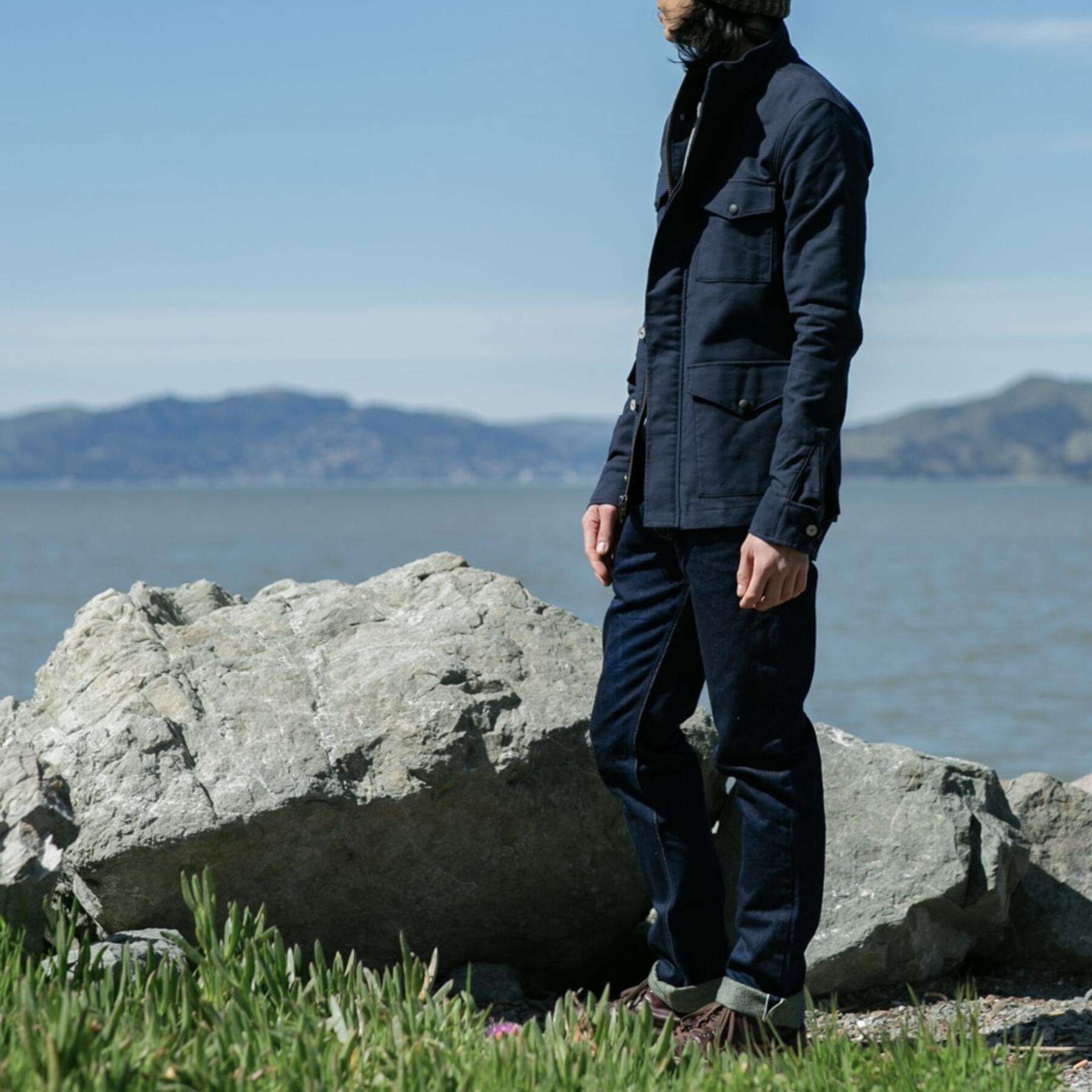 gustin moleskin field jacket - navy