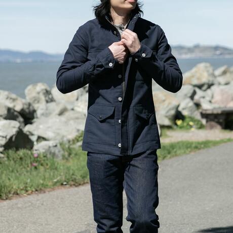 gustin moleskin field jacket - navy