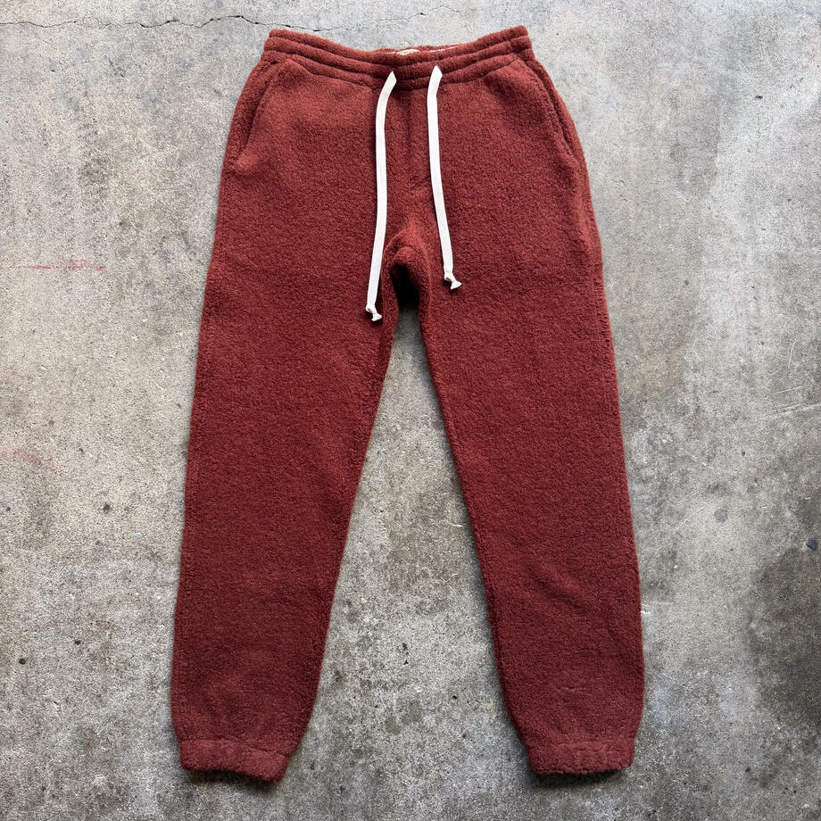 gustin wool fleece joggers - oxblood