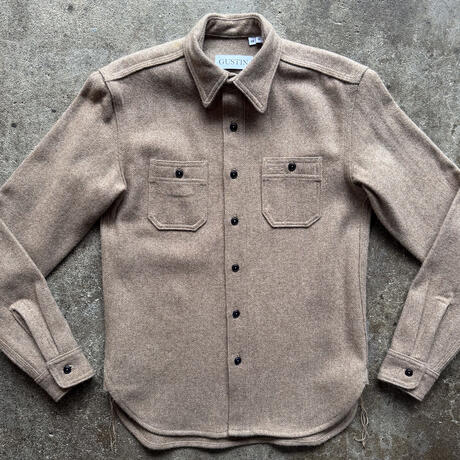 gustin #188 japan rustic wool workshirt - wheat