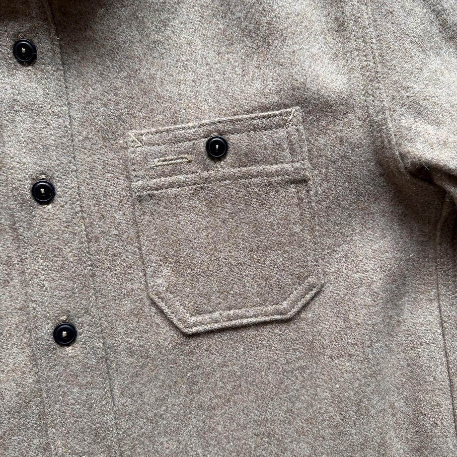 gustin #188 japan rustic wool workshirt - wheat