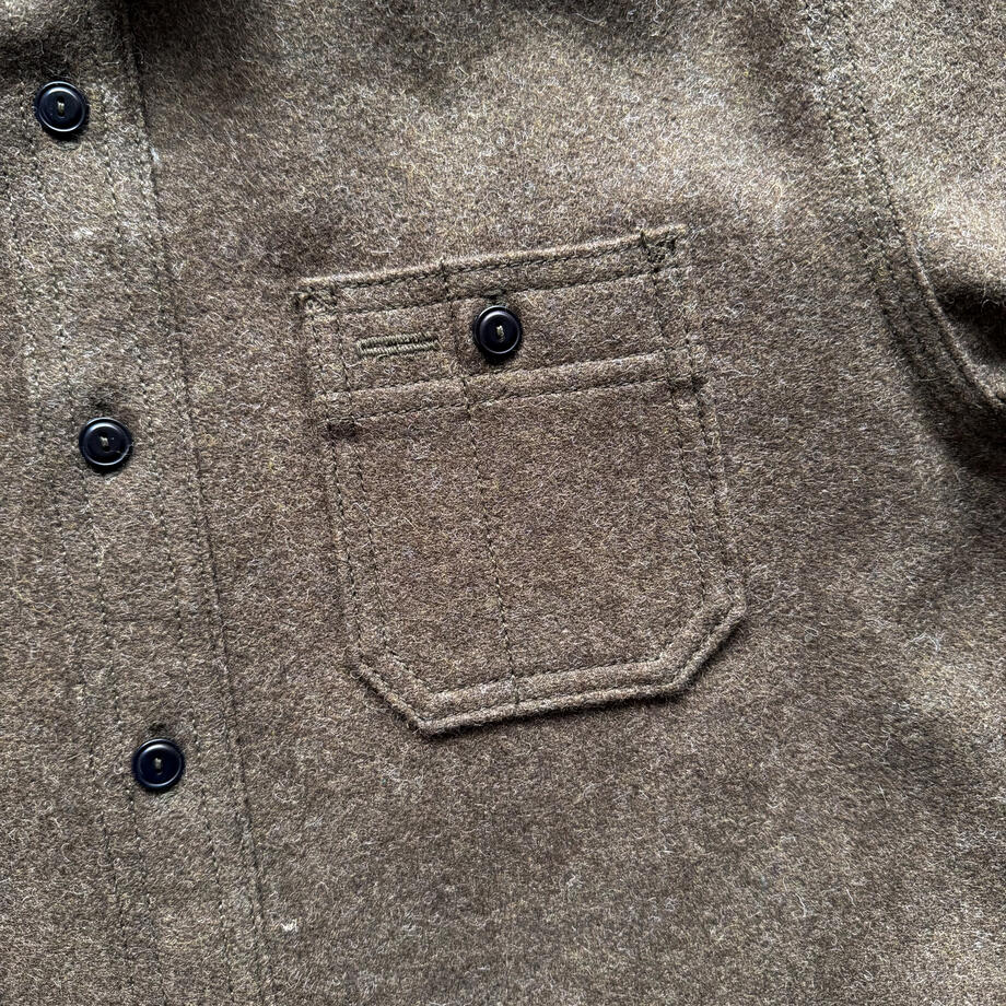 gustin #189 japan rustic wool workshirt - oak