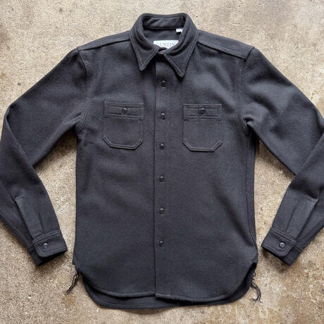 gustin #191 japan rustic wool workshirt - black
