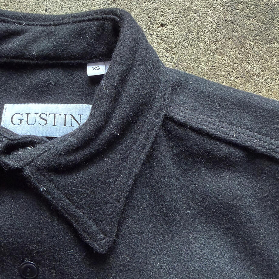 gustin #191 japan rustic wool workshirt - black