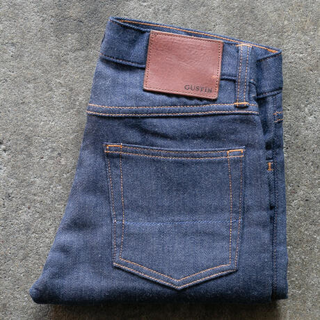 gustin #484 japan double flannel denim - blue red