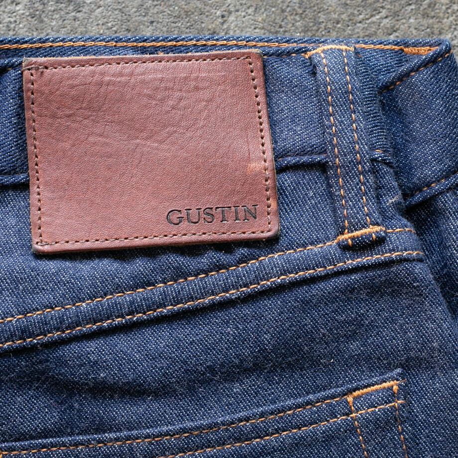 gustin #484 japan double flannel denim - blue red