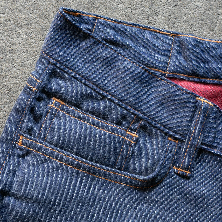 gustin #484 japan double flannel denim - blue red