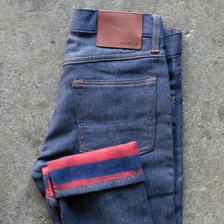 gustin #484 japan double flannel denim - blue red