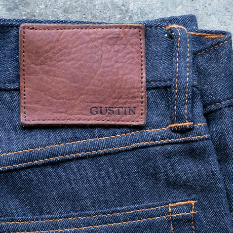 gustin #455 japan double flannel denim - yellow red grey