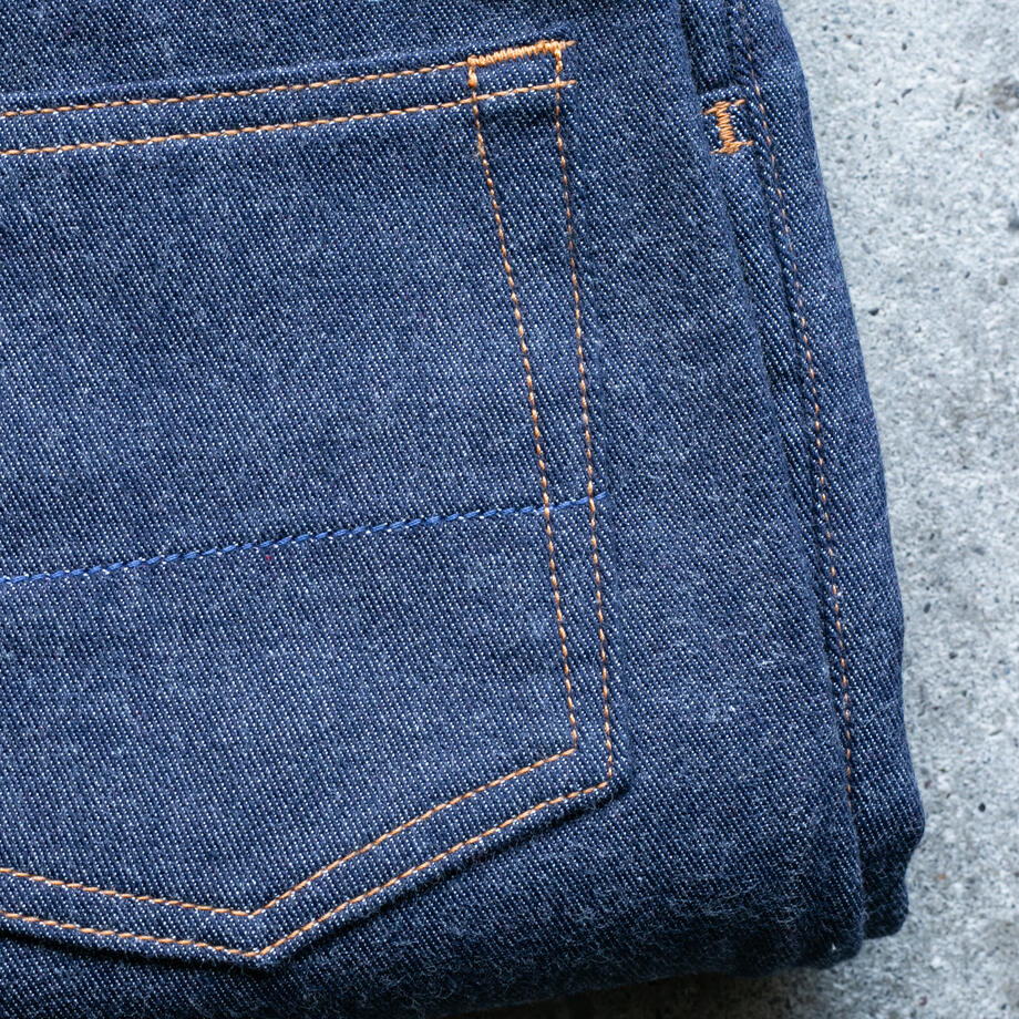 gustin #455 japan double flannel denim - yellow red grey