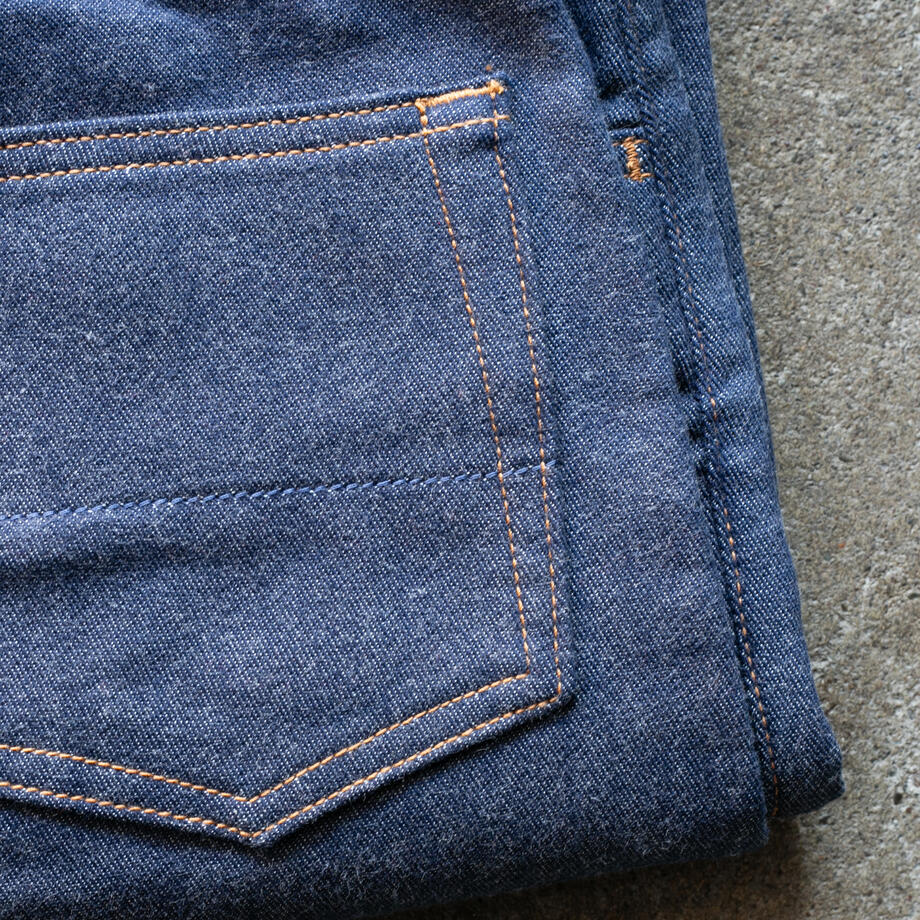 gustin #483 japan double flannel denim - red white blue