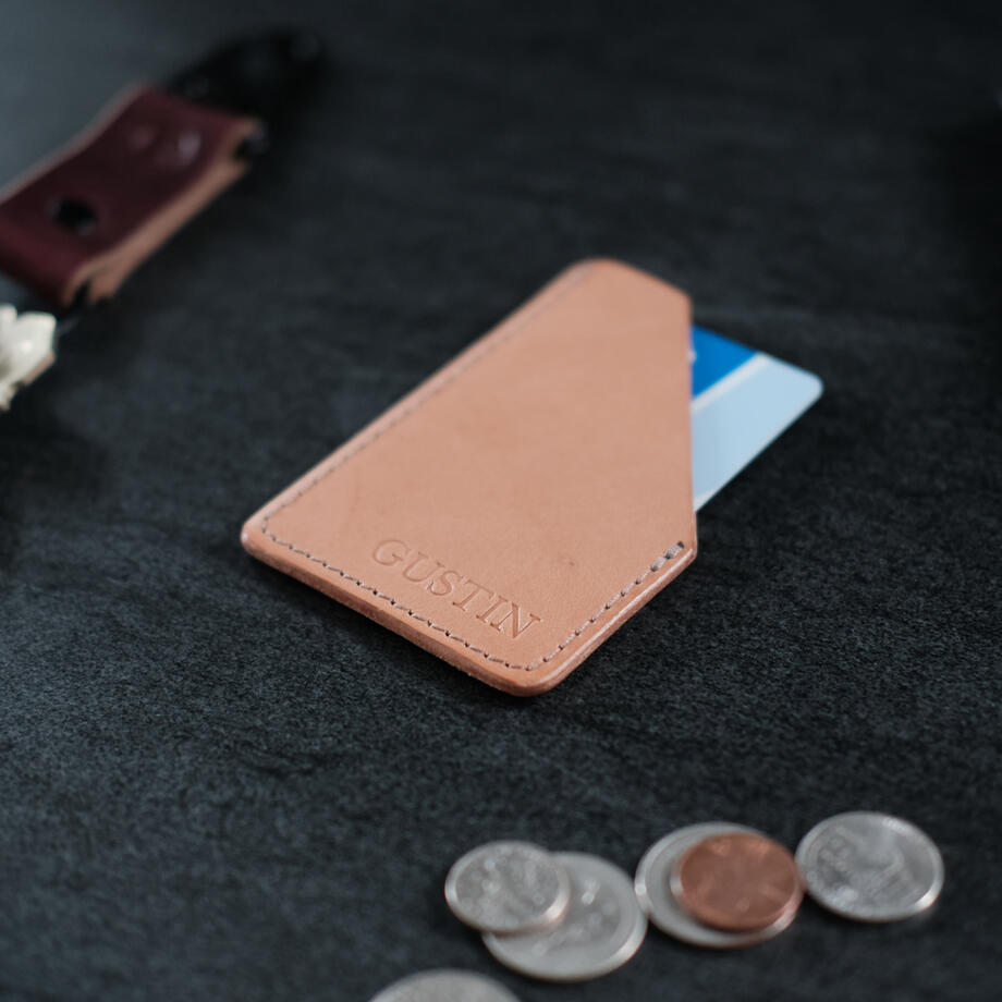 gustin corner wallet - veg tan