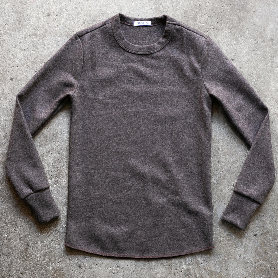 gustin wool 100 jersey crewneck - oak
