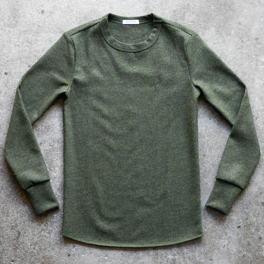 gustin wool 100 jersey crewneck - moss