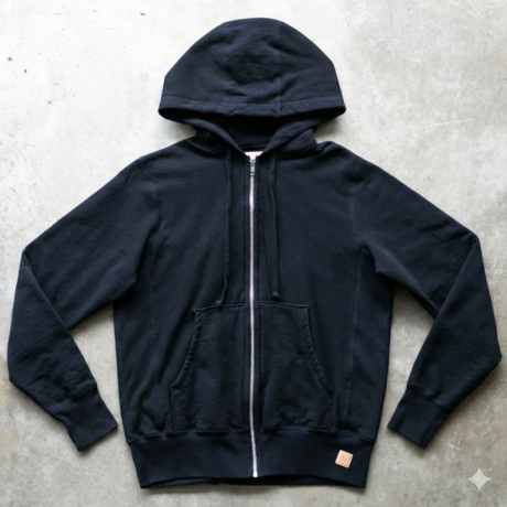 gustin vintage heavyweight zip hoodie - black